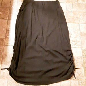NWT $69 J.Jill Pure Jill Black Easy knit side tie maxi skirt LT Large tall